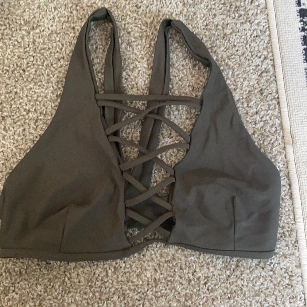 cupshe olive bikini top size small